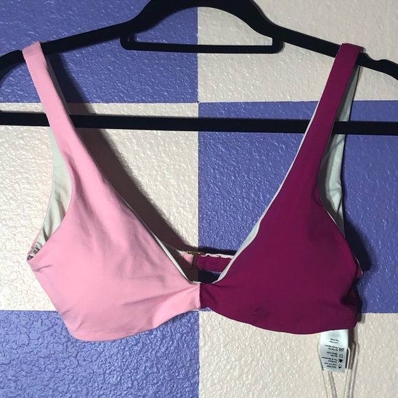 NWT L*Space Luna Bikini Top in Pink / Purple - Size M - Picture 2 of 5